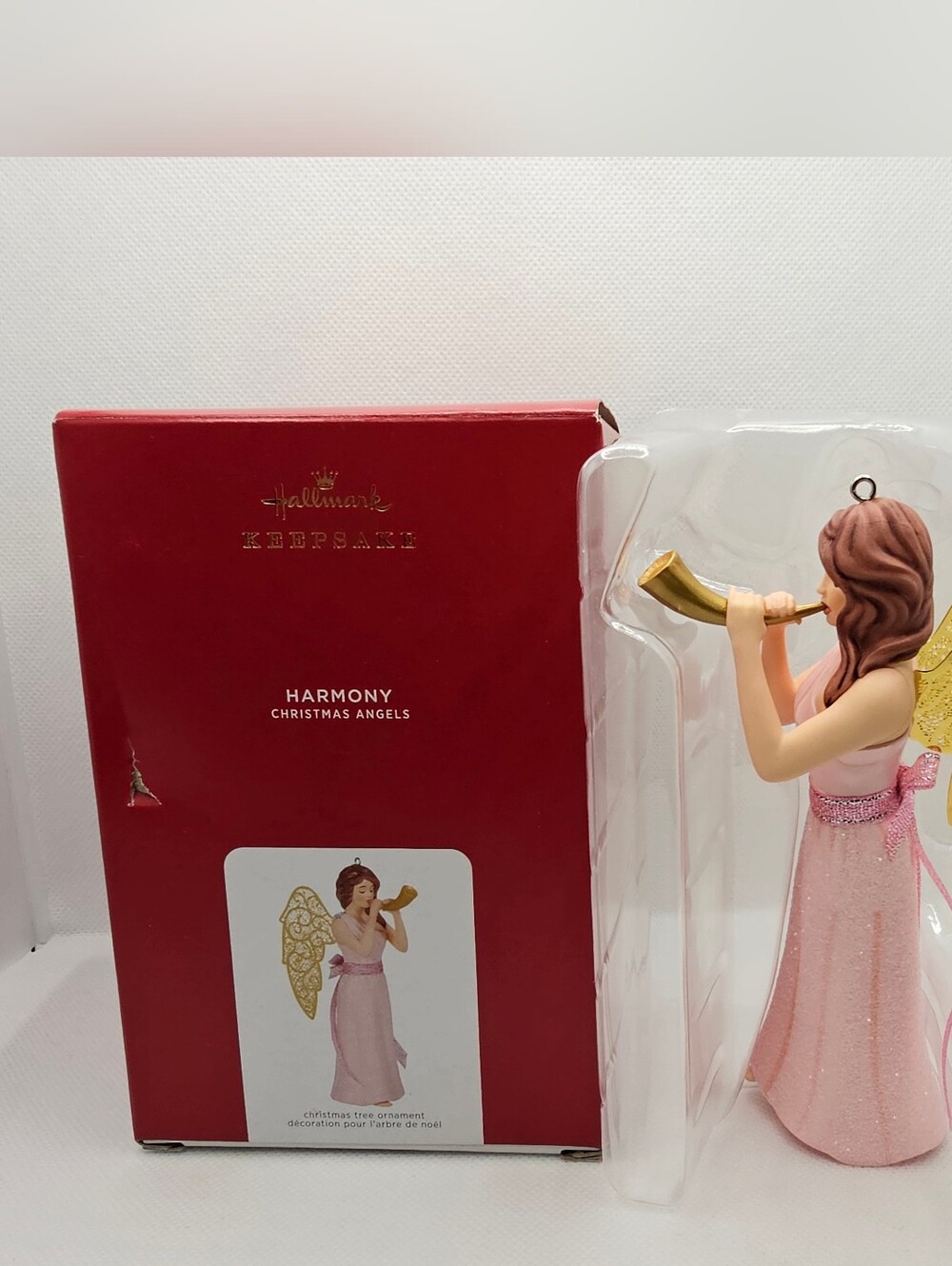 New Hallmark Ornament 2021 HARMONY Christmas Angels Series Angel playing dress